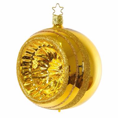 Pallina natalizia vetro collezione oro glitter Ø 6 cm