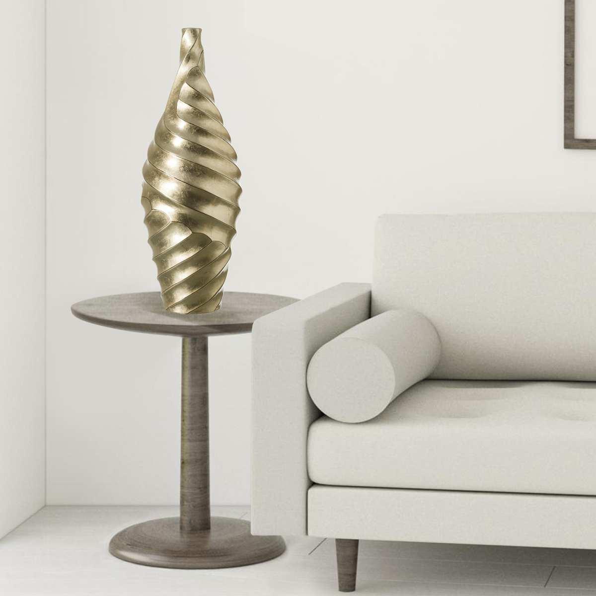 Vaso ceramica oro onde 20 x 64 cm