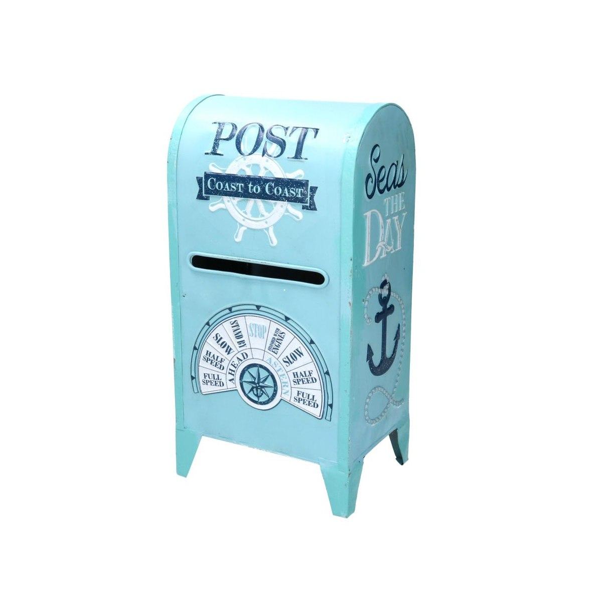 Cassetta posta metallo mare azzurro 18 cm