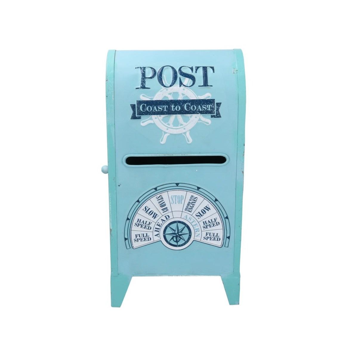 Cassetta posta metallo mare azzurro 18 cm
