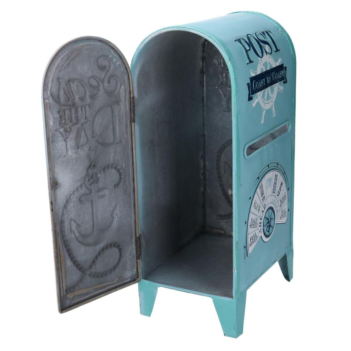 Cassetta posta metallo mare azzurro 18 cm