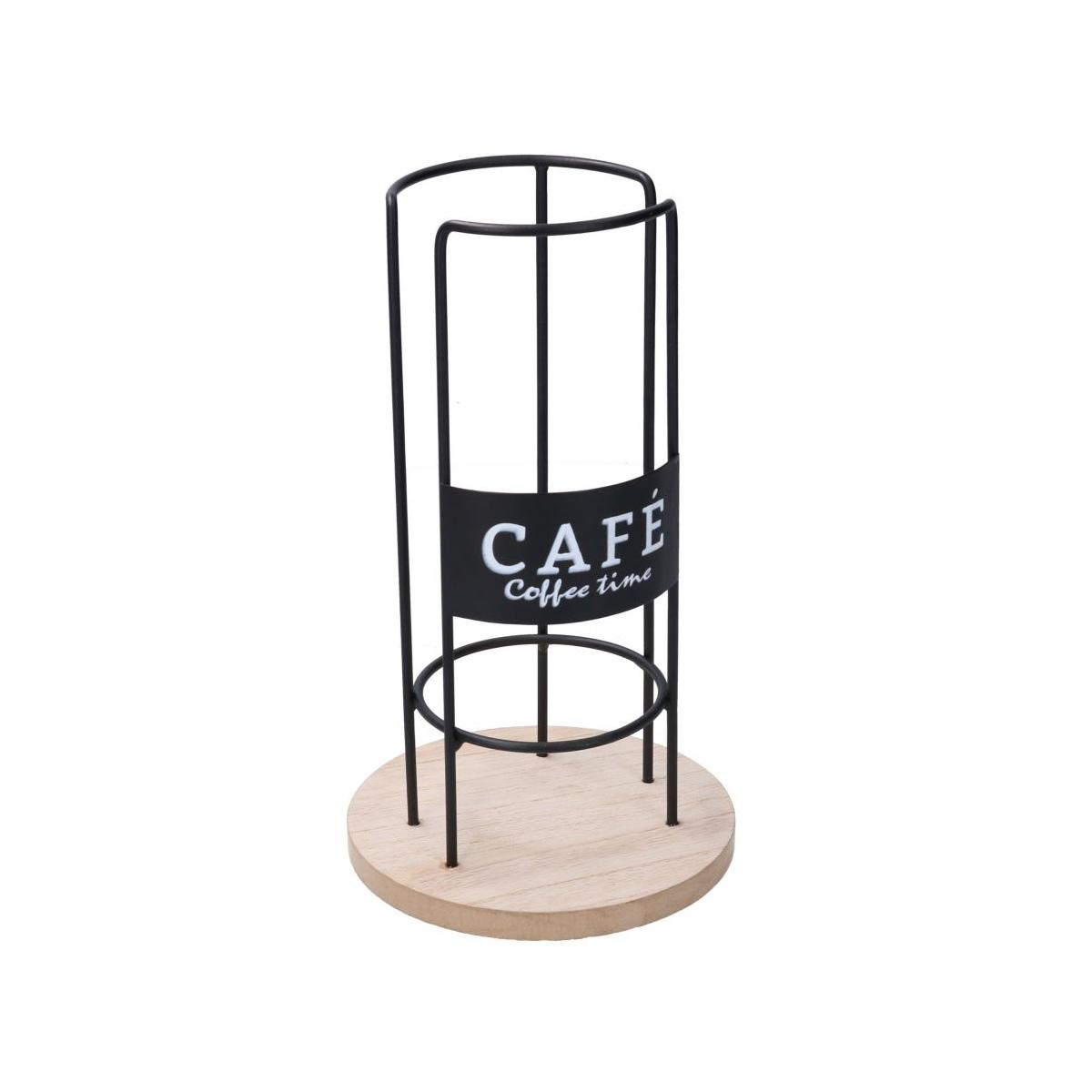 Porta cialde legno metallo caffè 15 x 26 cm