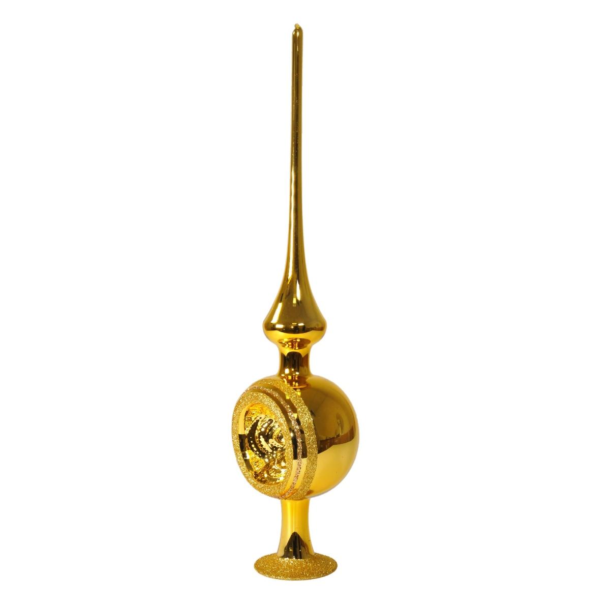 Puntale albero natale vetro collection oro inka 33 cm