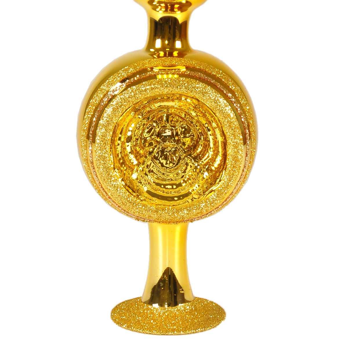 Puntale albero natale vetro collection oro inka 33 cm