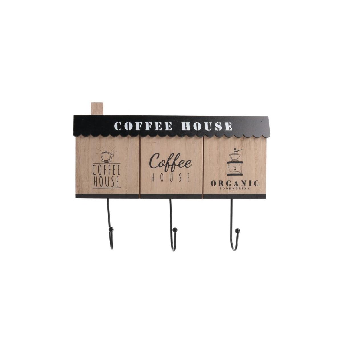 Appendino legno coffee 3 ganci 31 x 22,5 cm