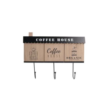 Appendino legno coffee 3 ganci 31 x 22,5 cm