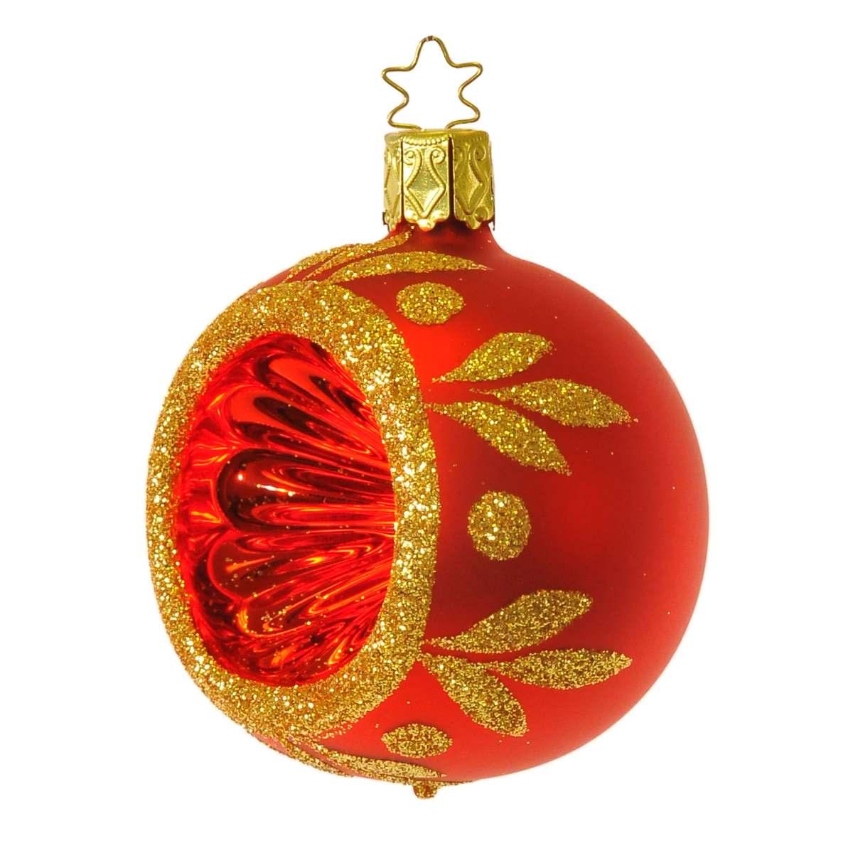 Pallina natalizia vetro collezione rossa oro Ø 6 cm