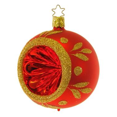 Pallina natalizia vetro collezione rossa oro Ø 8 cm