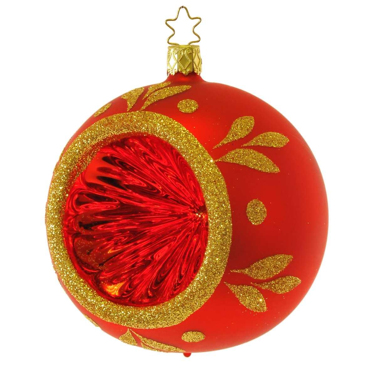 Pallina natalizia vetro collezione rossa oro Ø 10 cm