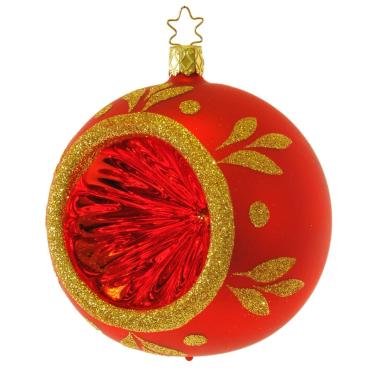 Pallina natalizia vetro collezione rossa oro Ø 10 cm