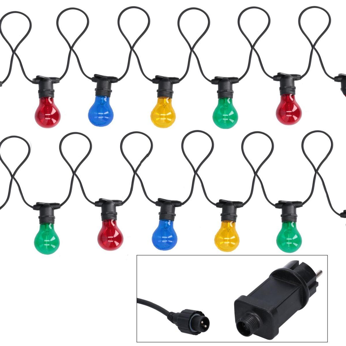 Luci catena 5 led lampadine vetro luce multicolor luce fissa