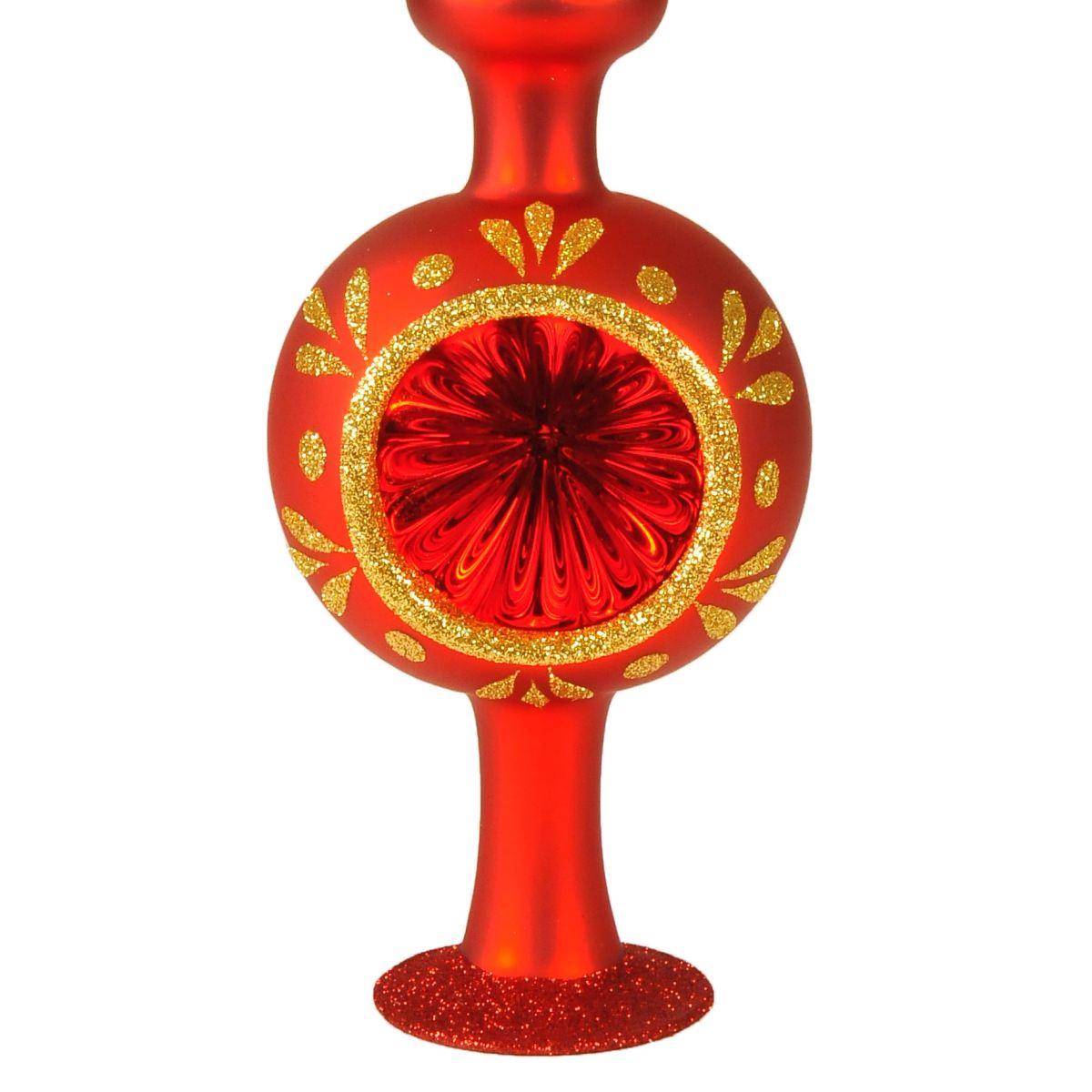 Puntale albero natale vetro collection rosso 33 cm