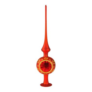 Puntale albero natale vetro collection rosso 33 cm