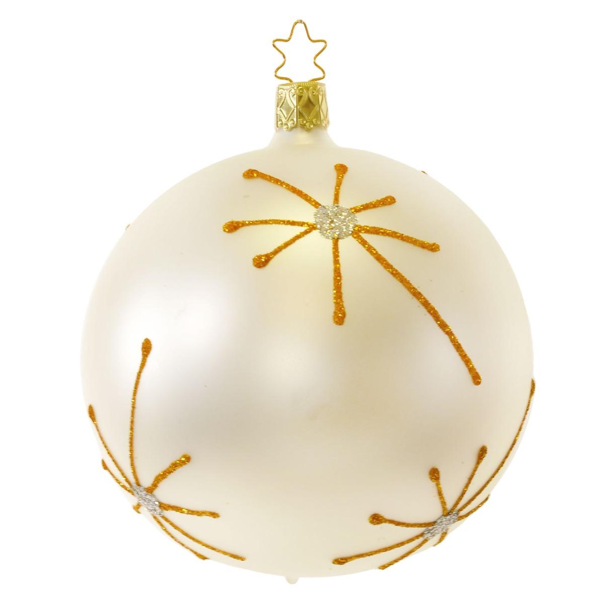 Pallina natalizia vetro collezione bianca stelle Ø 10 cm