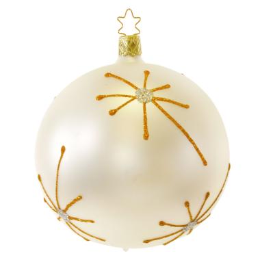 Pallina natalizia vetro collezione bianca stelle Ø 10 cm