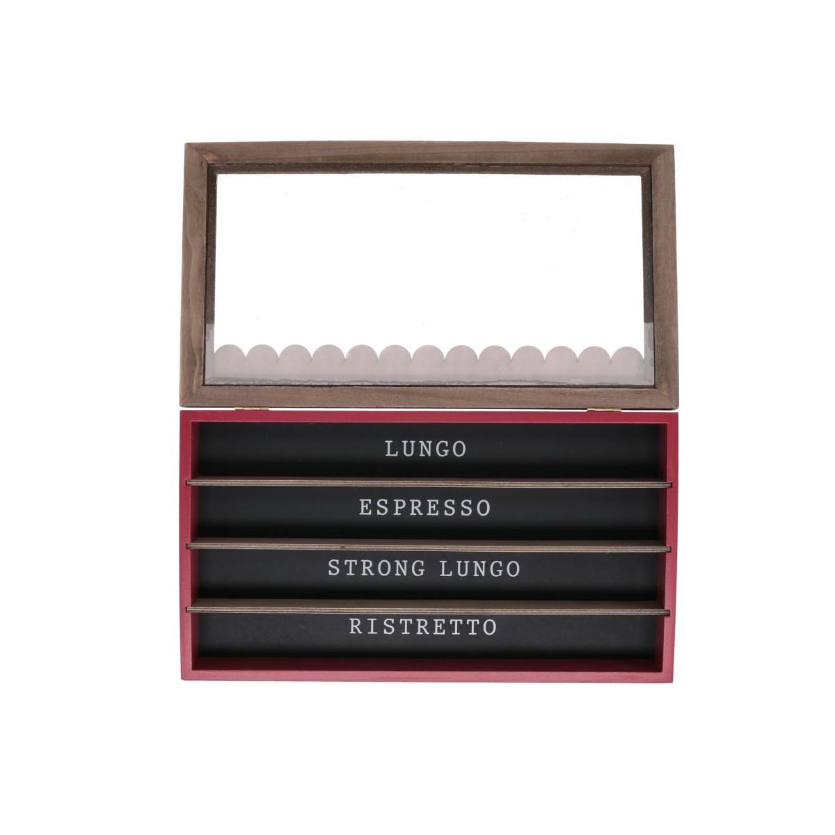 Scatola porta cialde legno bistrot 4 posti 35 cm