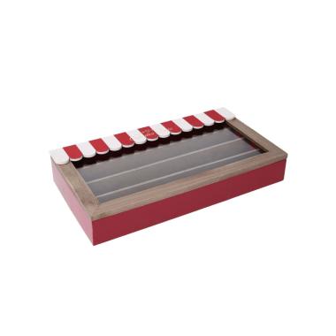Scatola porta cialde legno bistrot 4 posti 35 cm