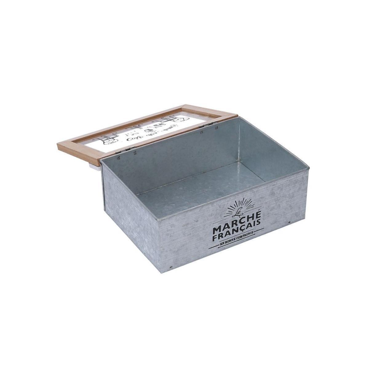 Scatola portaoggetti legno metallo bistrot