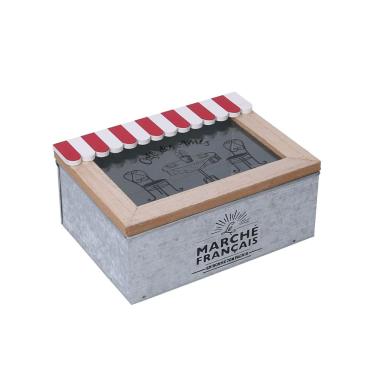 Scatola portaoggetti legno metallo bistrot