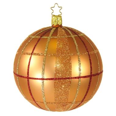 Pallina natalizia vetro collezione bronzo righe quadri Ø 10 cm