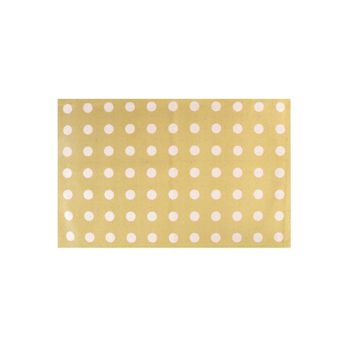 Tappeto giallo lime pois modello a 50 x 80 cm