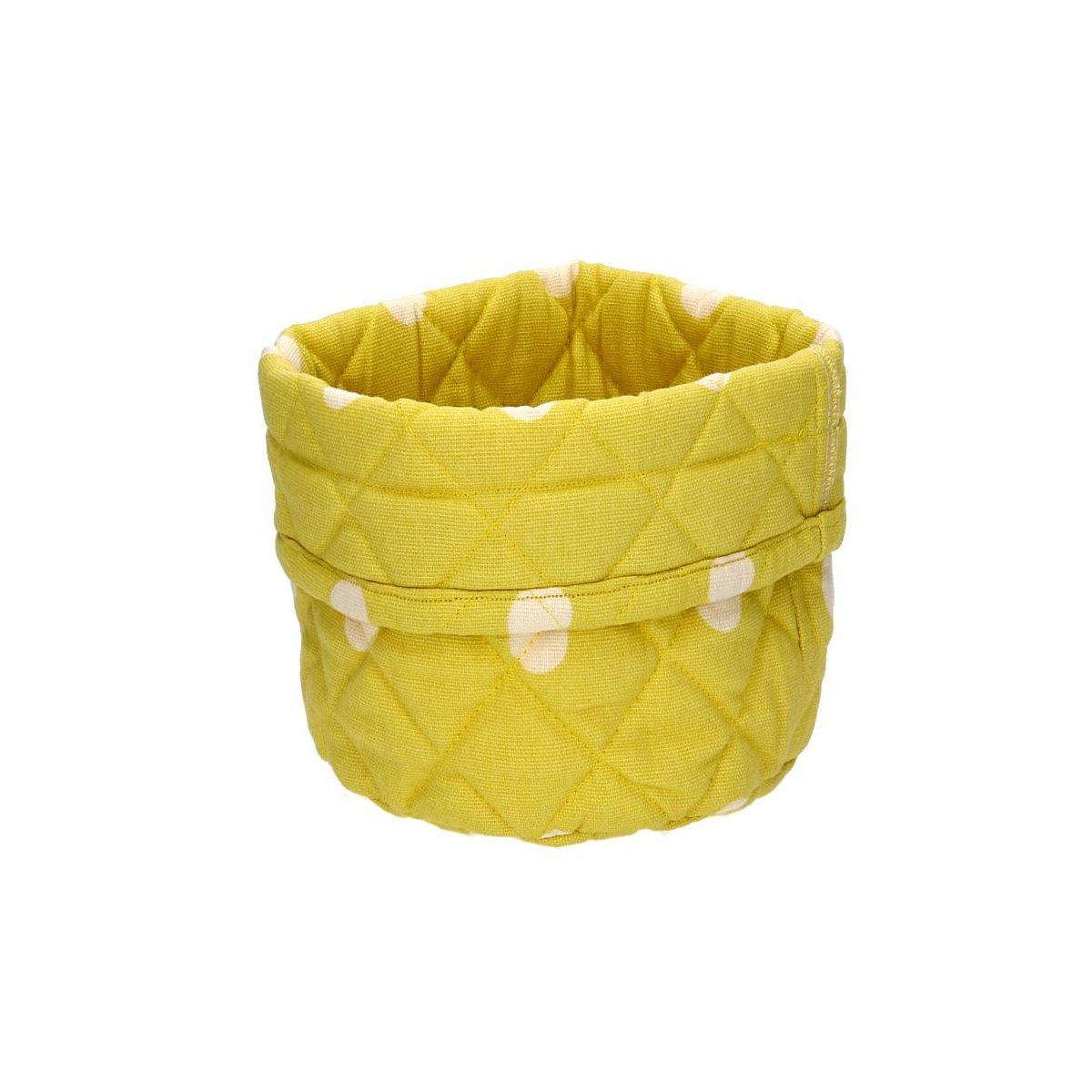 Portapane unicoeraro pois giallo 16 x 18 cm