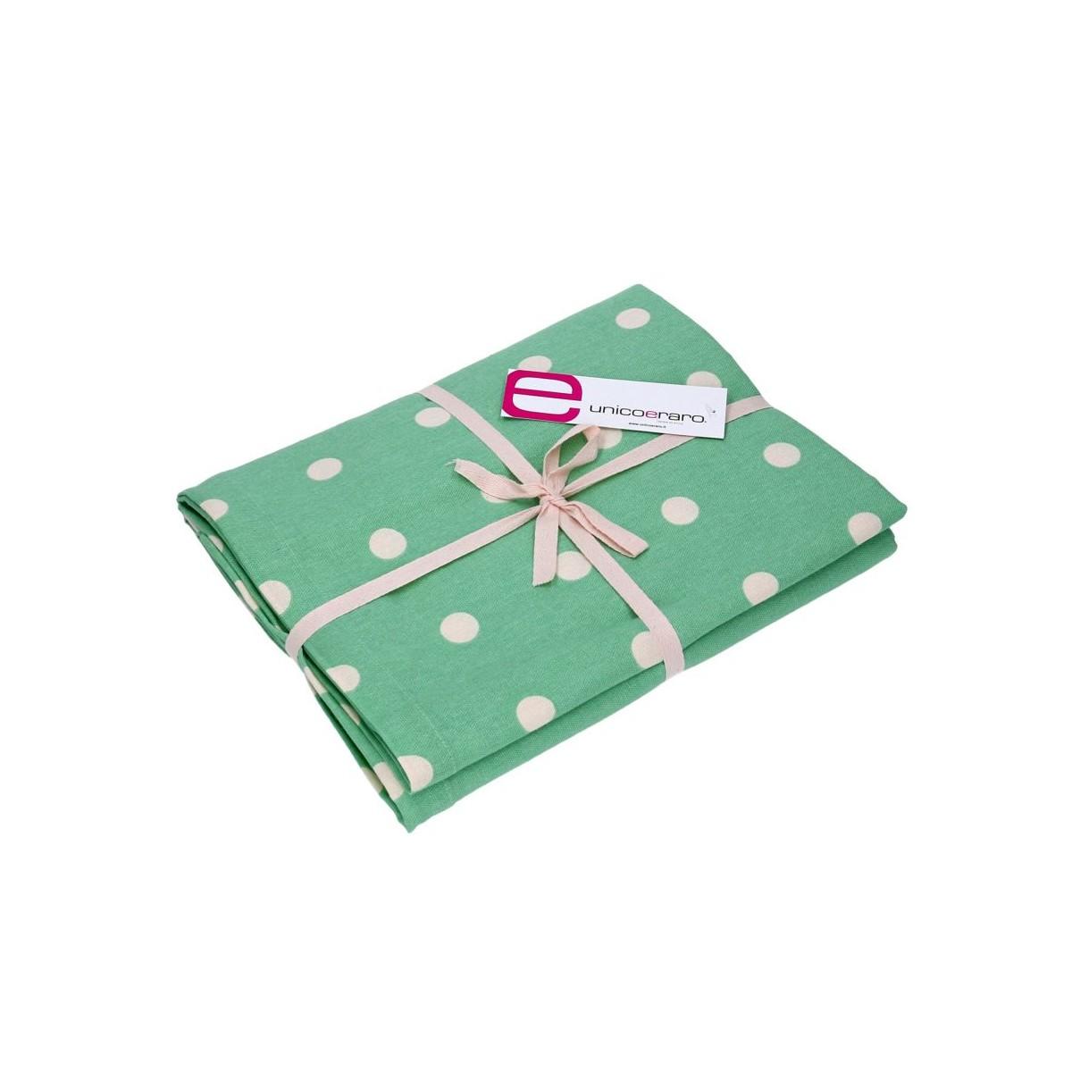 Tovaglia pop pois verde acqua rettangolare 140 x 240 cm