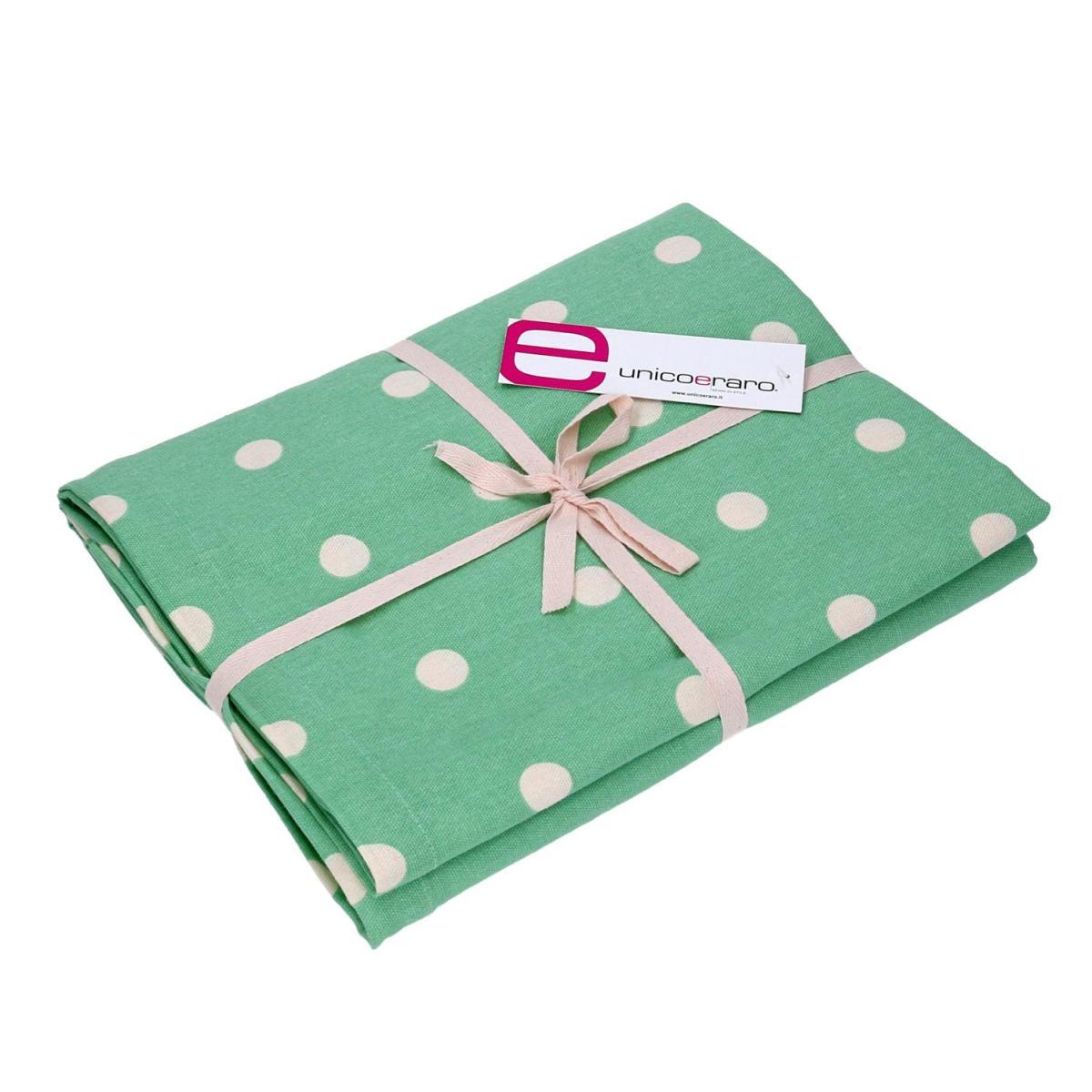 Tovaglia pop pois verde acqua rettangolare 140 x 240 cm