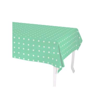 Tovaglia pop pois verde acqua rettangolare 140 x 240 cm
