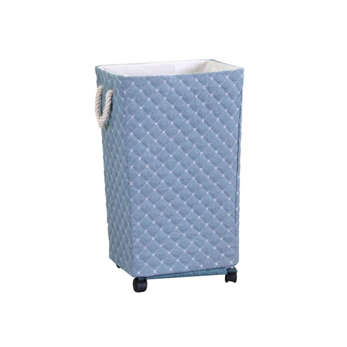 Cestone azzurro rettangolare rotelle 40 cm