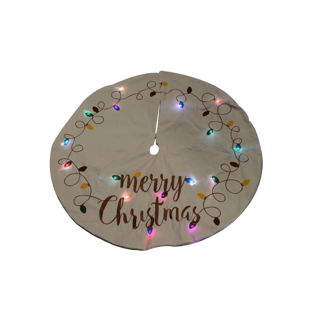 Copri base albero natale beige luci Ø 89 cm