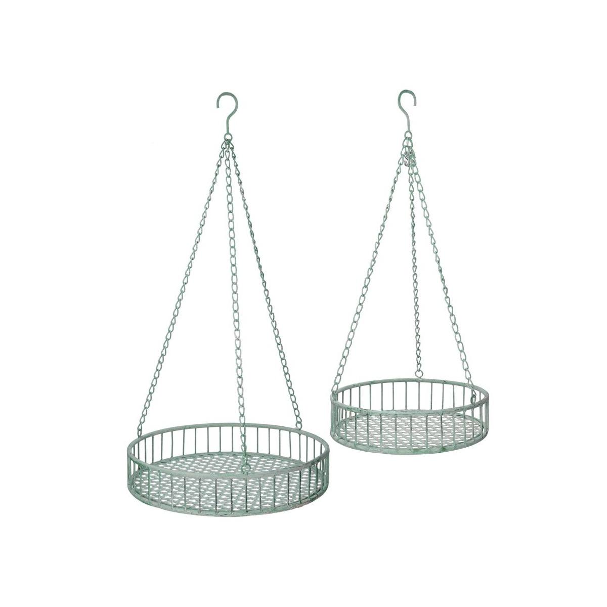 Portavaso metallo verde da appendere 35 x 66 cm