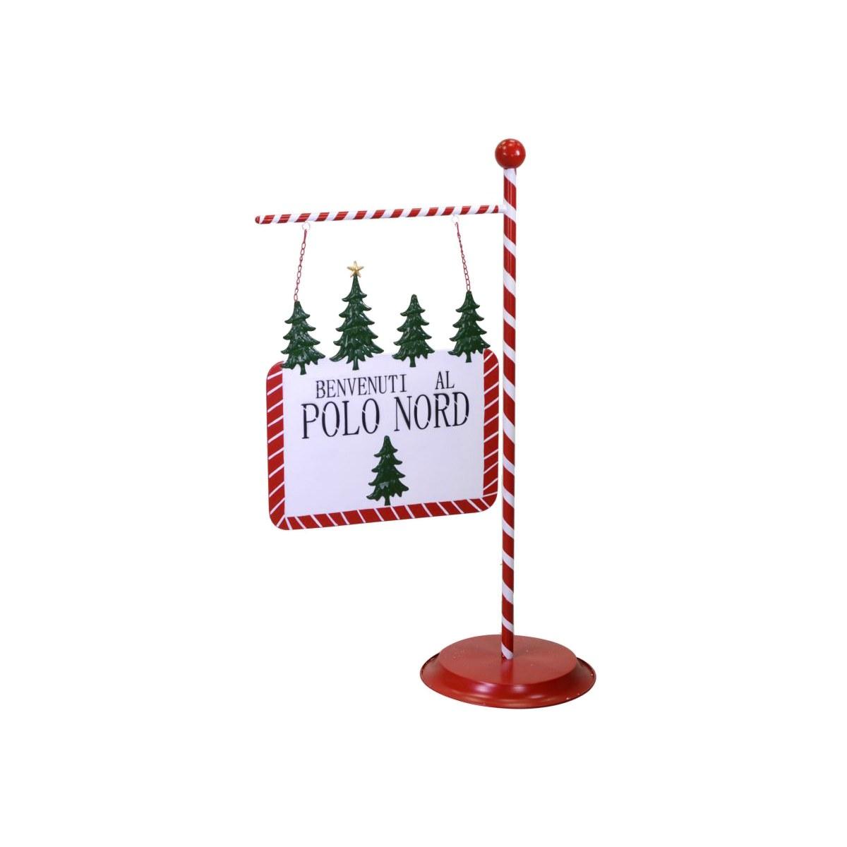 Cartello insegna metallo polo nord 130 cm