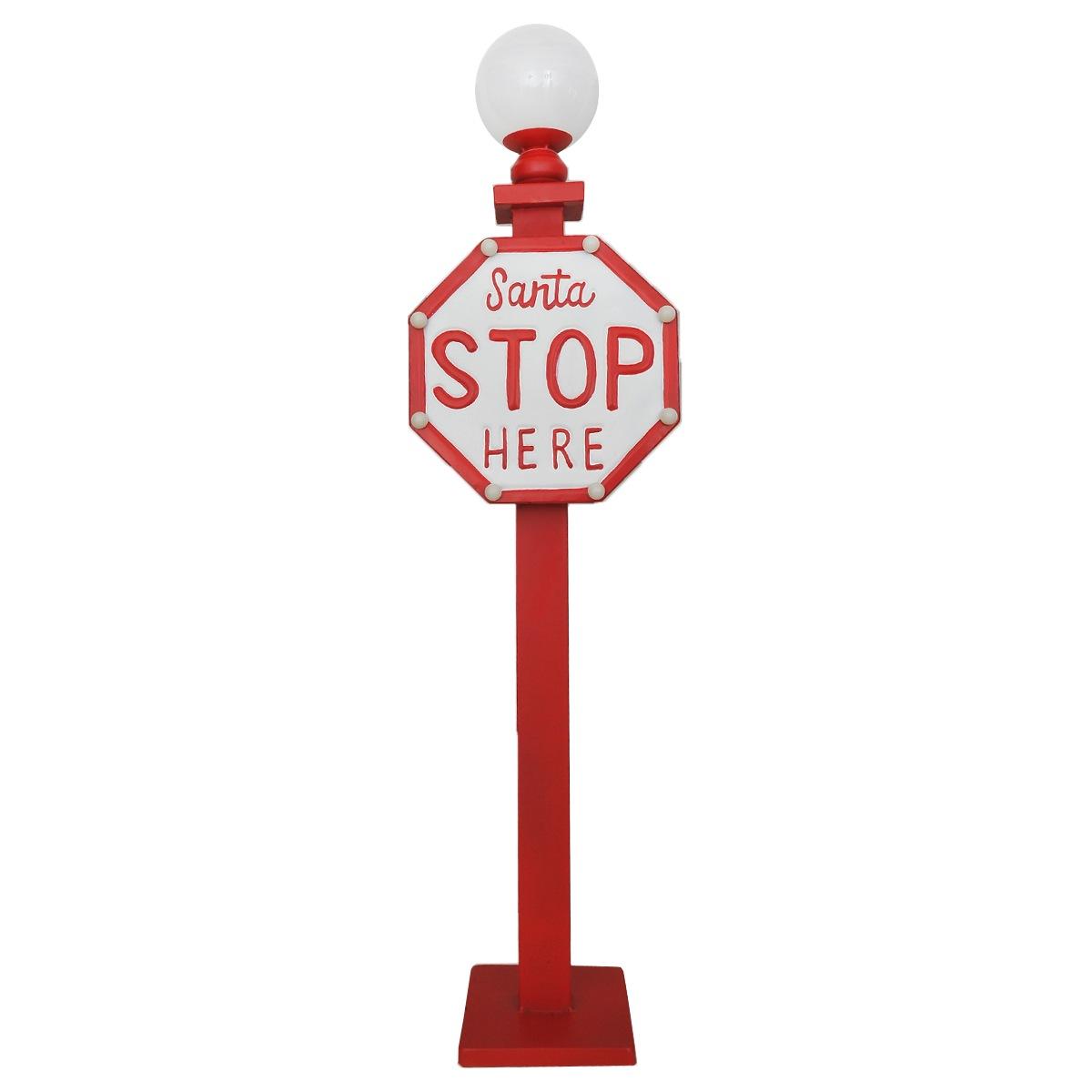 Luci lampione natalizio cartello stop led 110 cm
