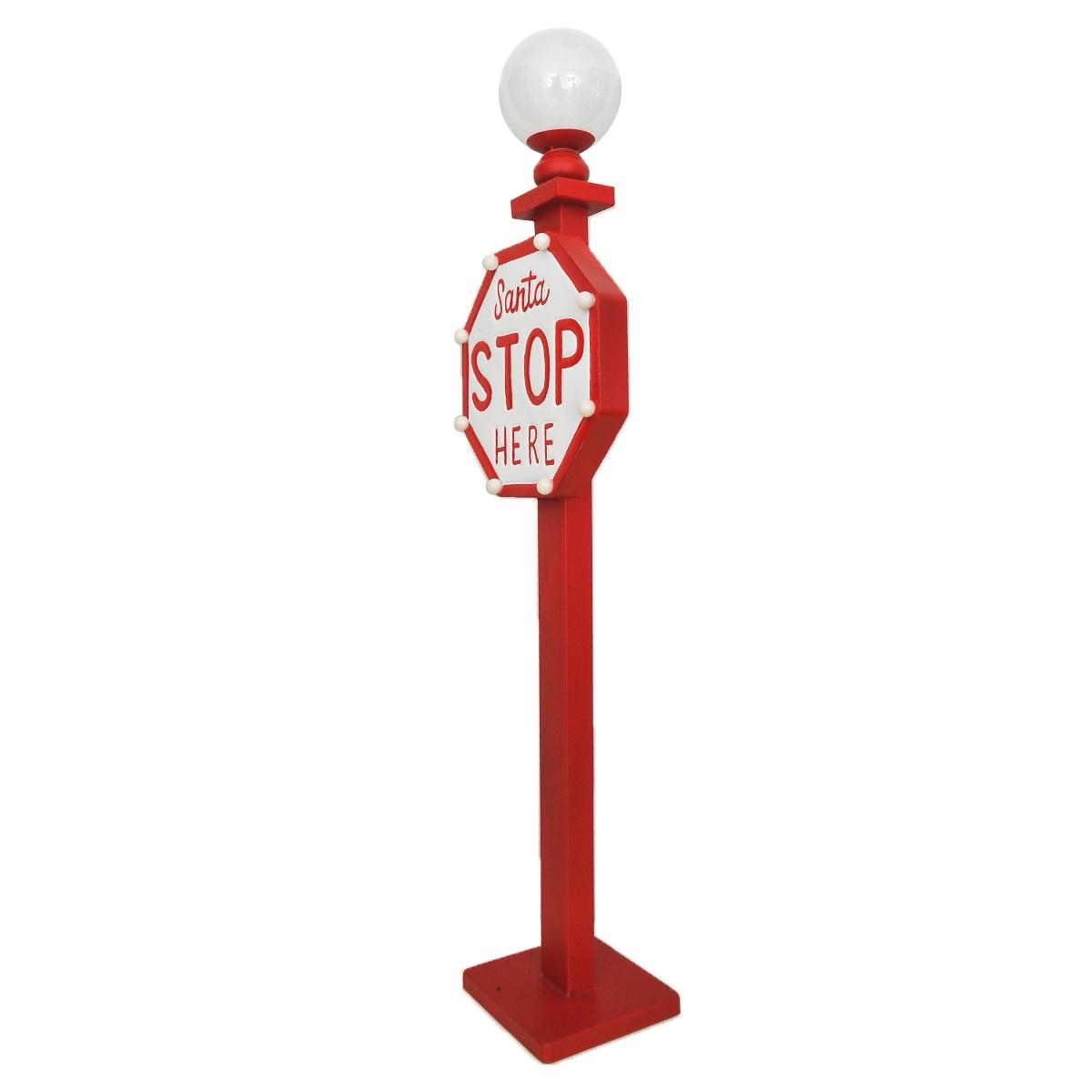 Luci lampione natalizio cartello stop led 110 cm