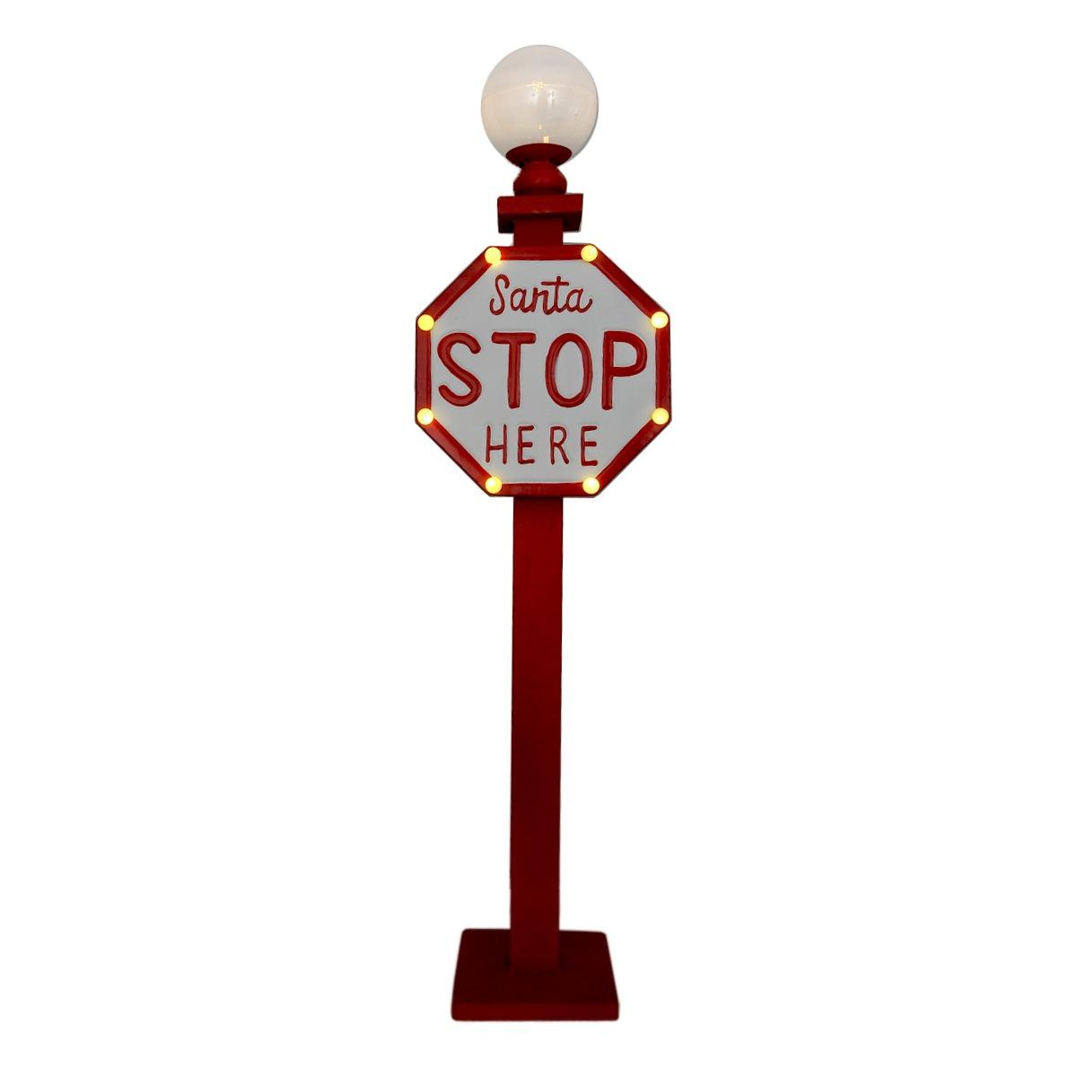 Luci lampione natalizio cartello stop led 110 cm