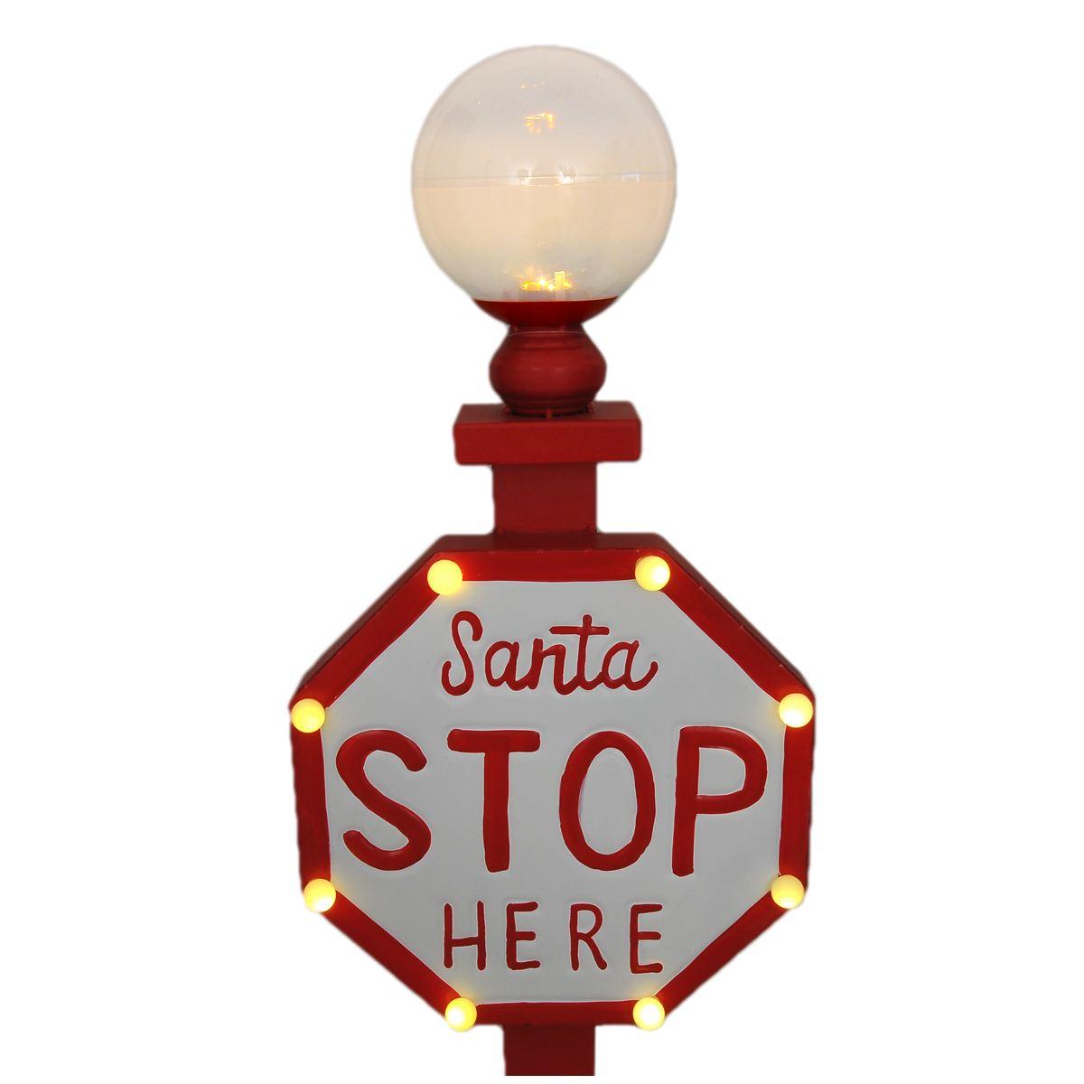 Luci lampione natalizio cartello stop led 110 cm
