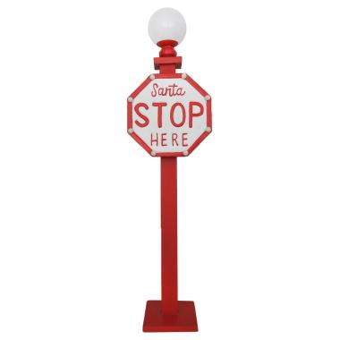 Luci lampione natalizio cartello stop led 110 cm