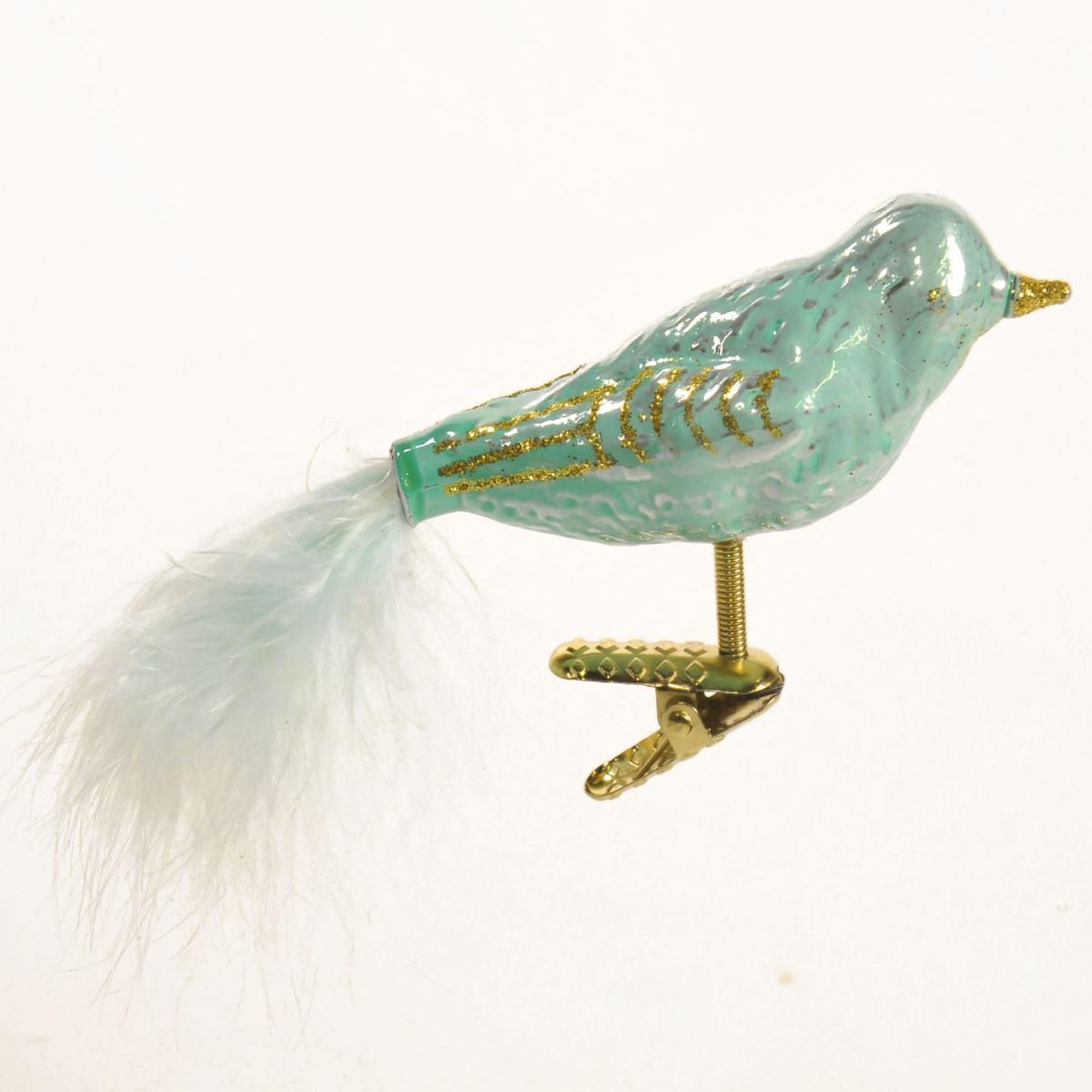 Pallina natalizia vetro collezione uccello azzurro 15 cm