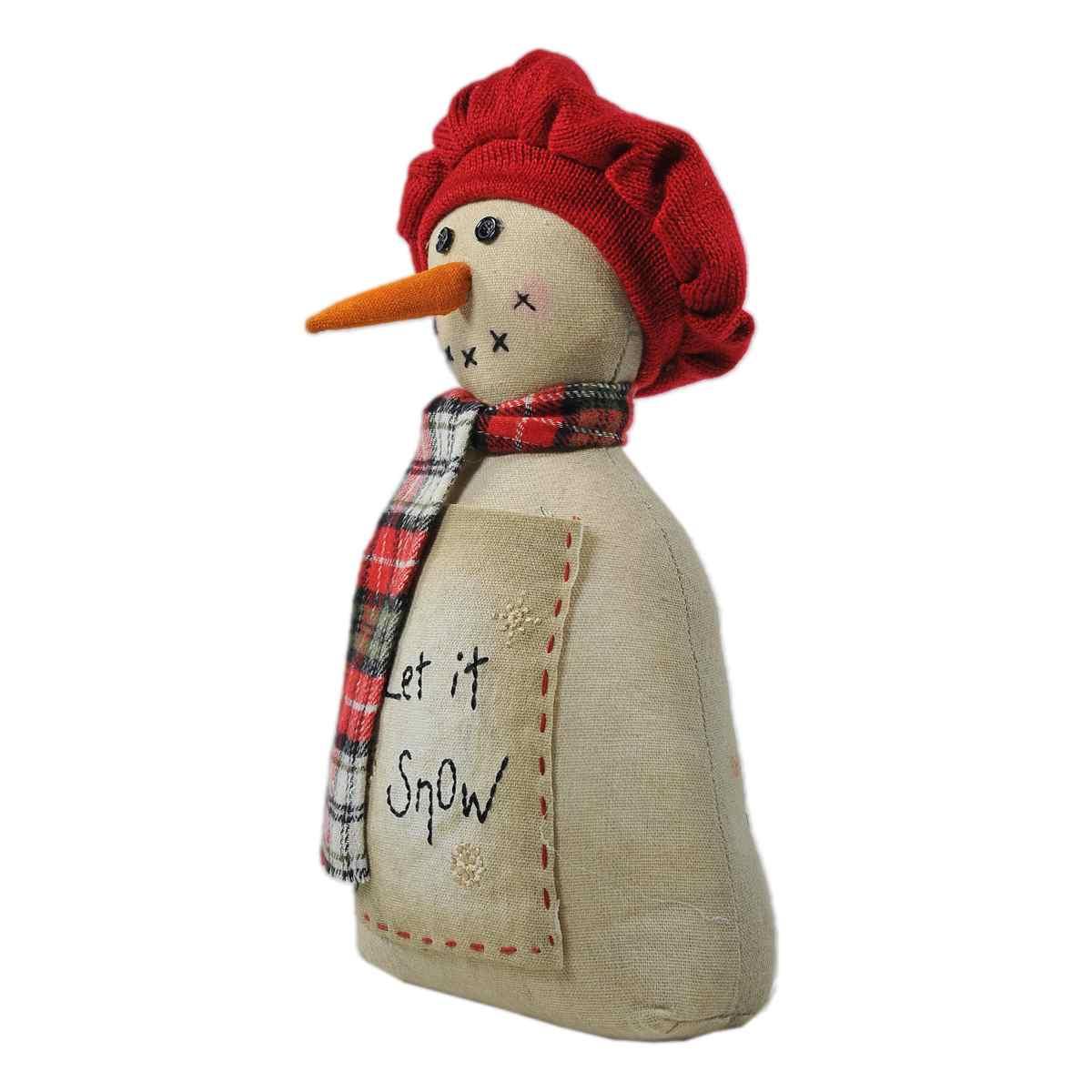 Fermaporta natalizio in tessuto pupazzo neve 15 x 28 cm
