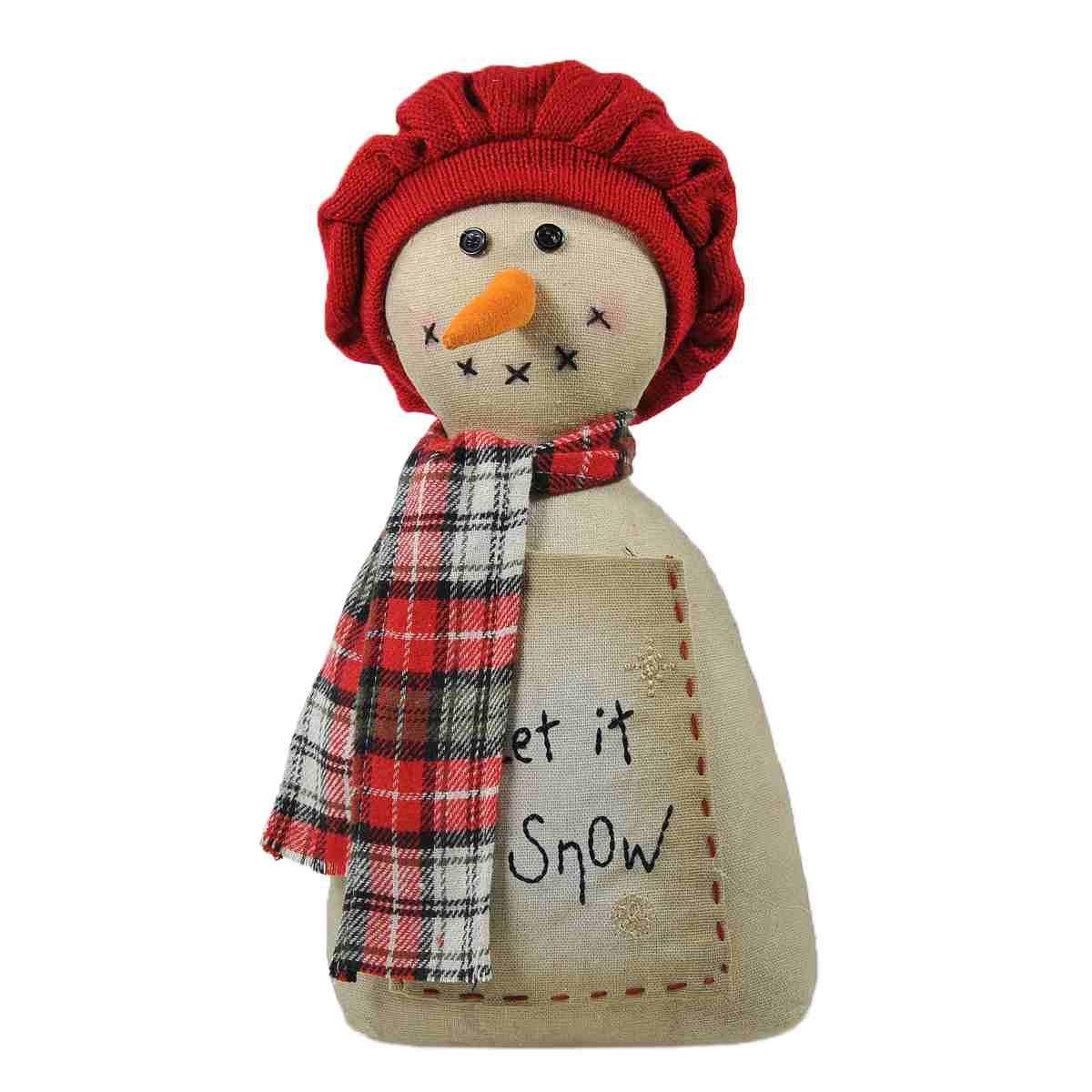 Fermaporta natalizio in tessuto pupazzo neve 15 x 28 cm