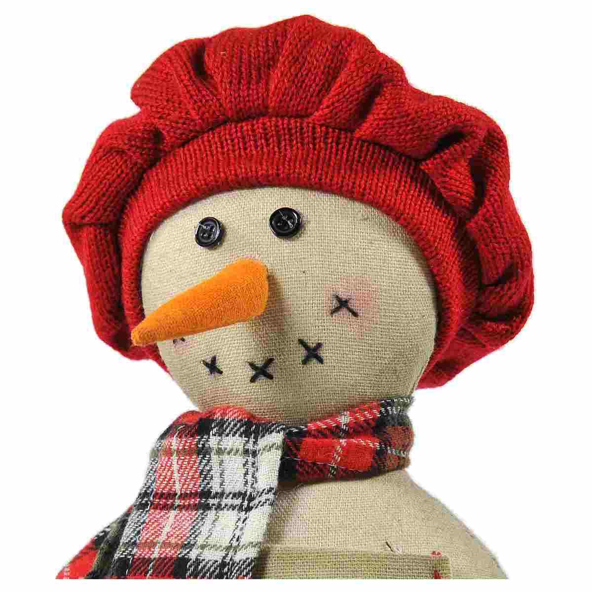 Fermaporta natalizio in tessuto pupazzo neve 15 x 28 cm