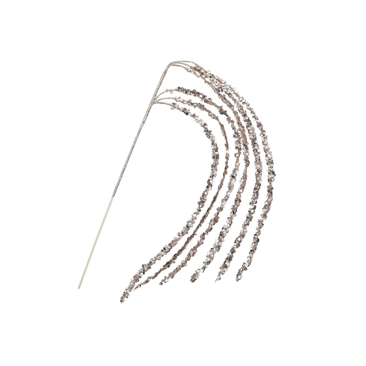 Fiore natale paillettes glitter oro 105 cm