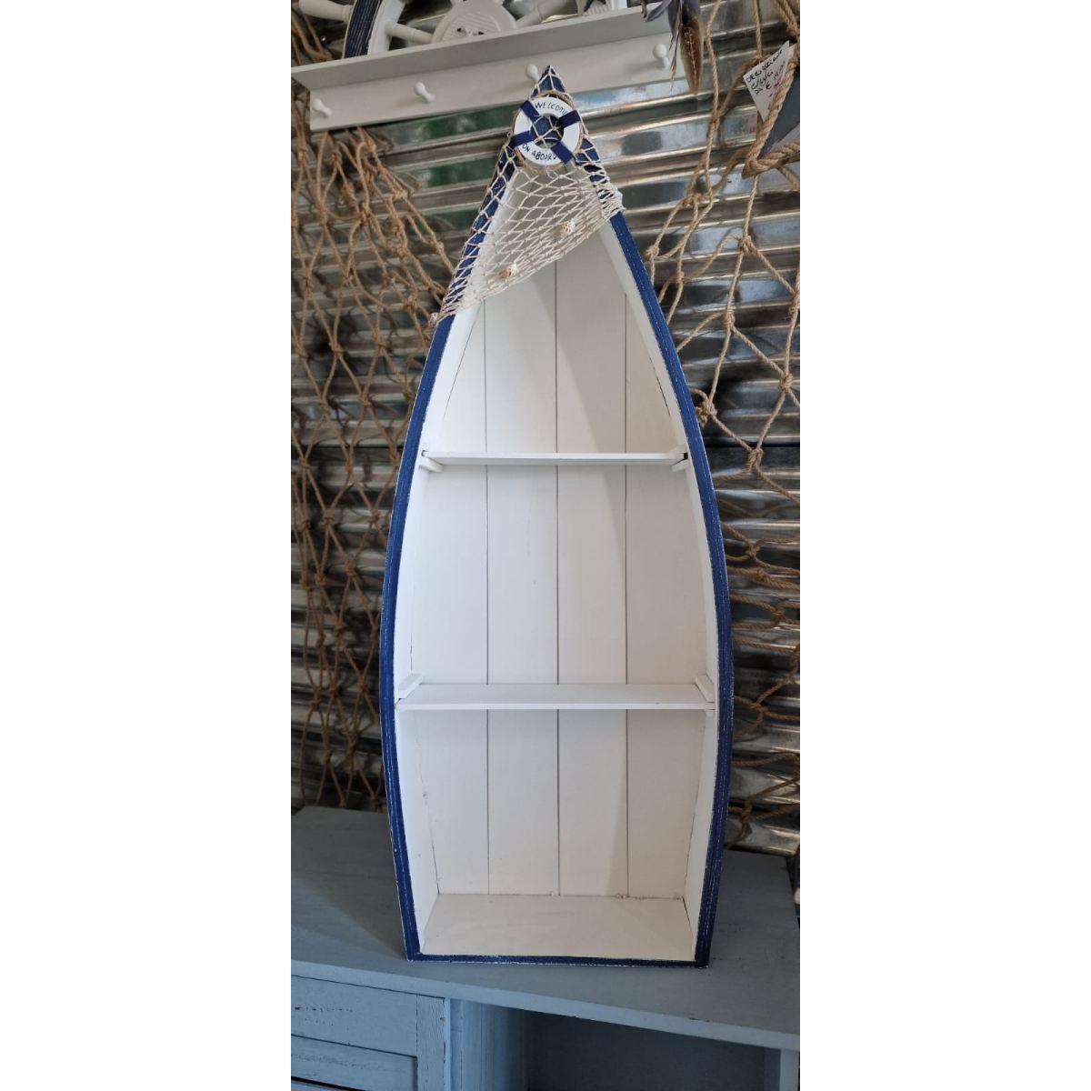 Mensola legno barca 2 piani 29 x 11 cm