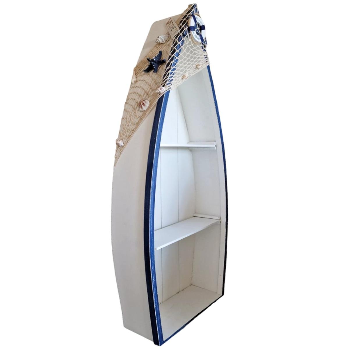 Mensola legno barca 2 piani 29 x 11 cm