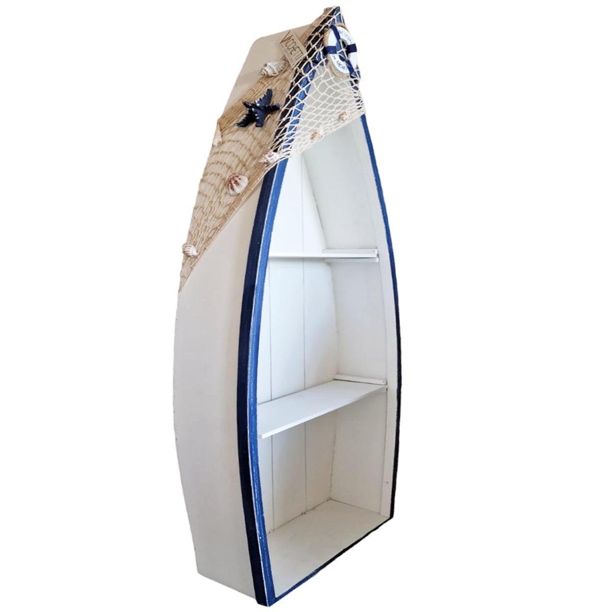 Mensola legno barca 2 piani 29 x 11 cm