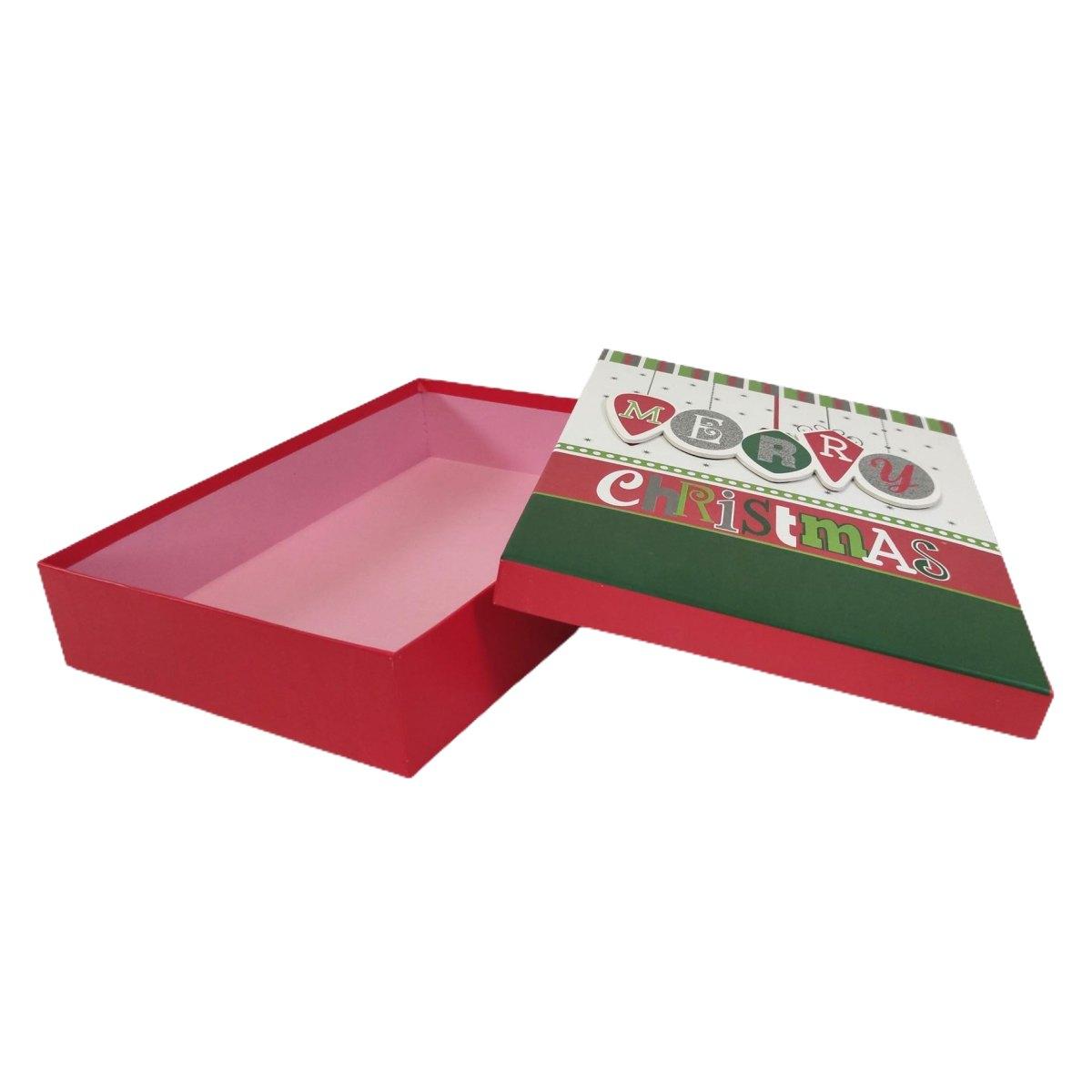 Scatola regalo natalizia rettangolare 25 x 26 cm