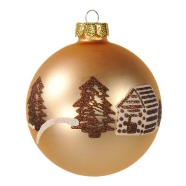 Pallina natalizia vetro champagne opaco decori Ø 8 cm