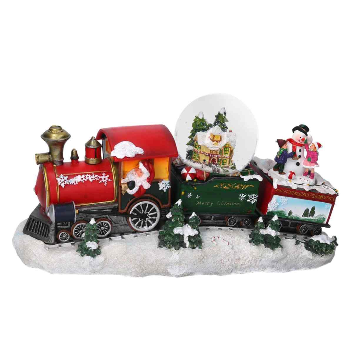 Gioco trenino natale sfera led musica batterie modello a 34 x 12 x 16 cm
