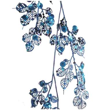 Ghirlanda natalizia ramo blu petrolio 150 cm